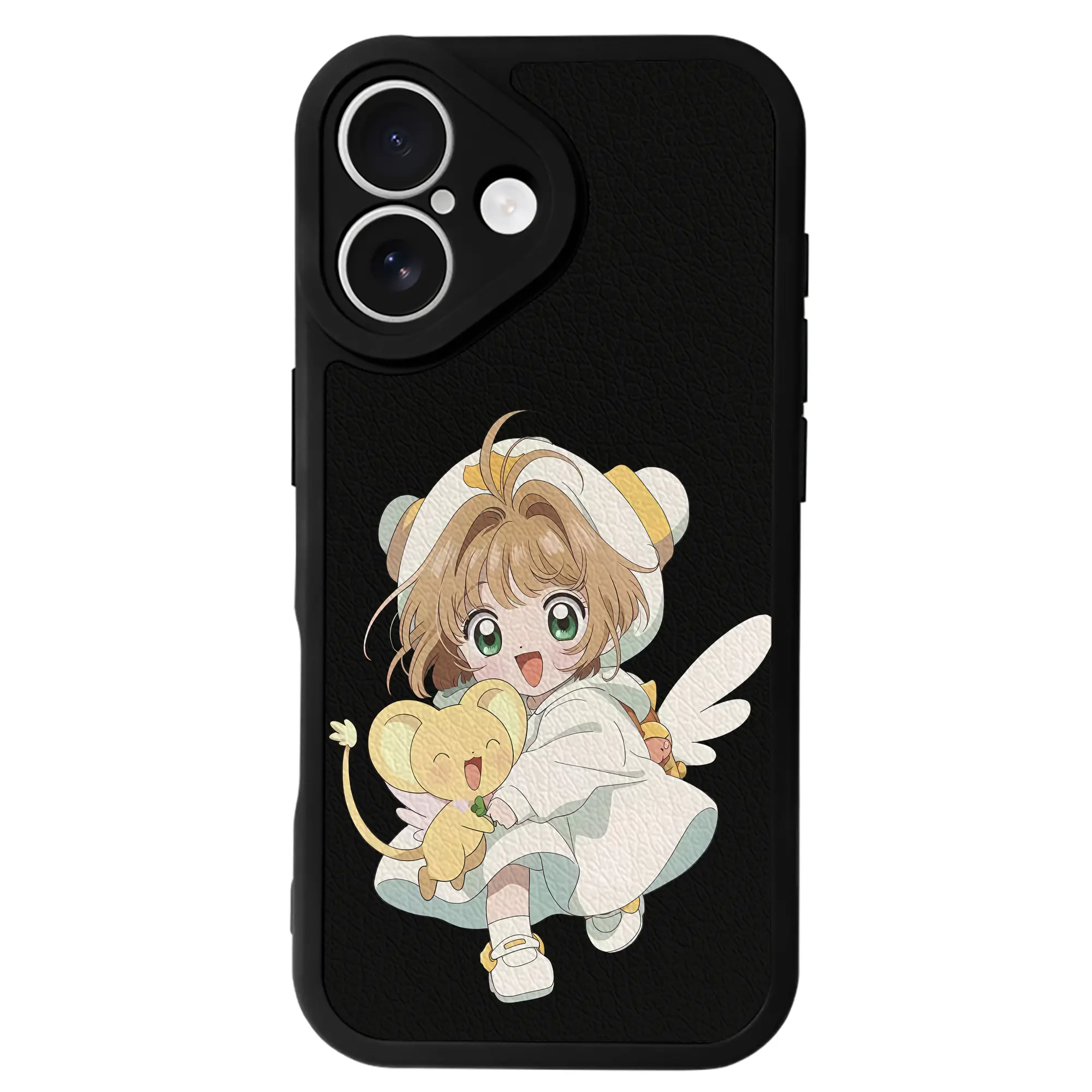 カードキャプターさくら グッズ,木之本桜 - IPhone 16シリーズ対応 ・ シリコンスマホケース ・ レザー調 ・ 高精度フィット ・ 耐衝撃 ・ ワイヤレス充電対応 ・ 精密カット